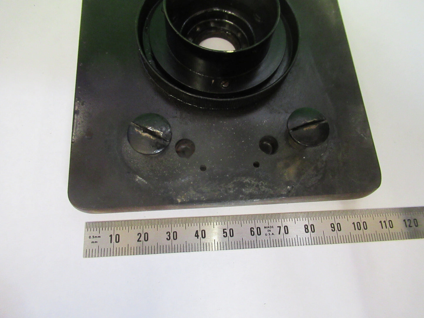 BAUSCH LOMB  STAGE TABLE ANTIQUE MICROSCOPE PART OPTICS AS PICTURED &F3-B-63
