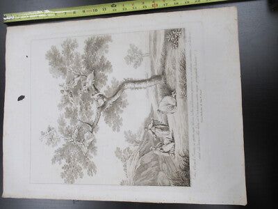 Antique Etching Italia Rome Circa 1810 Gaspard Dughet Pietro Parboni AS Pic vi