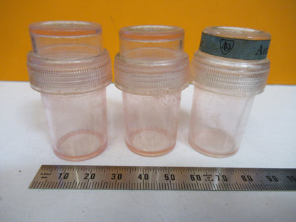 LOT 3 EA PLASTIC AO EMPTY CANS AMERICAN OPTICS MICROSCOPE AS PICTURED X6-A-24