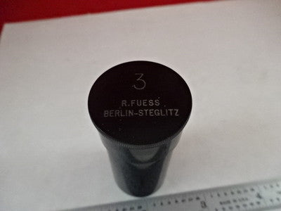 EMPTY ANTIQUE MICROSCOPE OBJECTIVE CONTAINER R. FUESS BERLIN 3 AS IS #Q5-A-02
