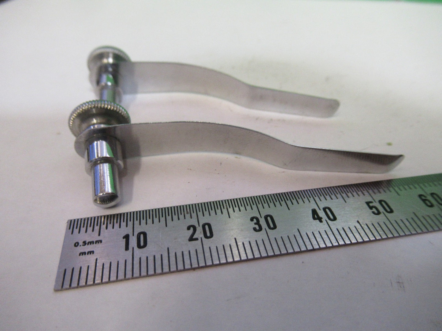 ANTIQUE PAIR OF CLIPS BAUSCH LOMB MICROSCOPE PART AS PICTURED U9-A-44