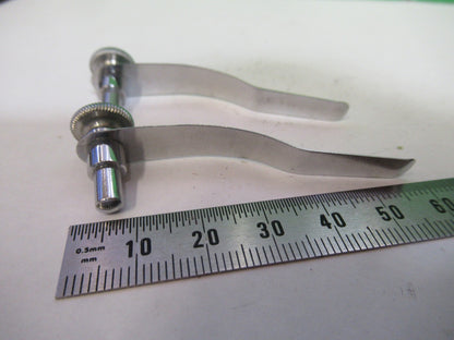 ANTIQUE PAIR OF CLIPS BAUSCH LOMB MICROSCOPE PART AS PICTURED U9-A-44