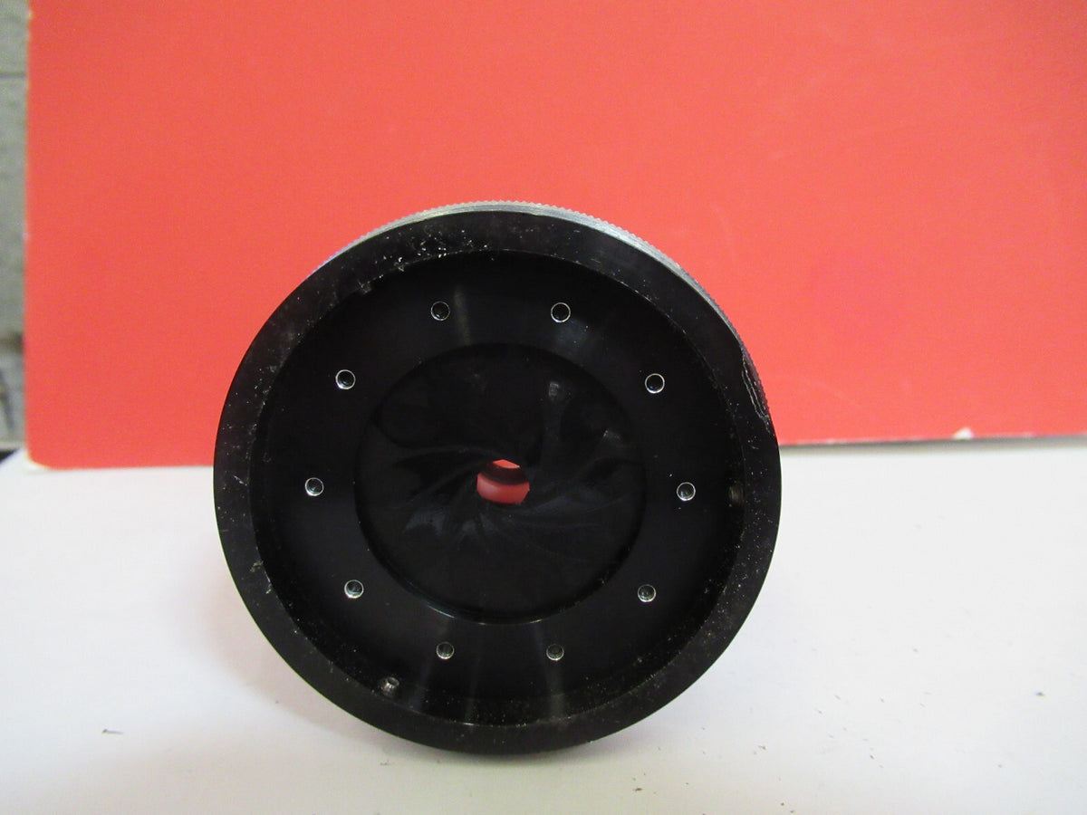 MEIJI JAPAN ILLUMINATOR LENS+ IRIS MICROSCOPE PART AS PICTURED X8-B-34