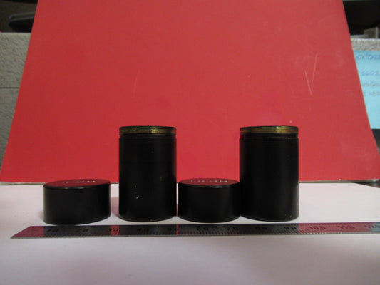 ANTIQUE BRASS LOT EMPTY OBJECTIVE CANS SPENCER MICROSCOPE PART AS PIC V7-A-26