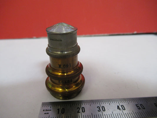 Antique Brass Spencer Lens Co. 140X Rare Objective Microscope Part