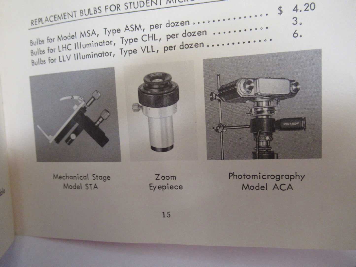 ANTIQUE UNITRON BOOKLET INSTRUCTIONS 1962 MICROSCOPE PART AS PICTURED  V7-A-14