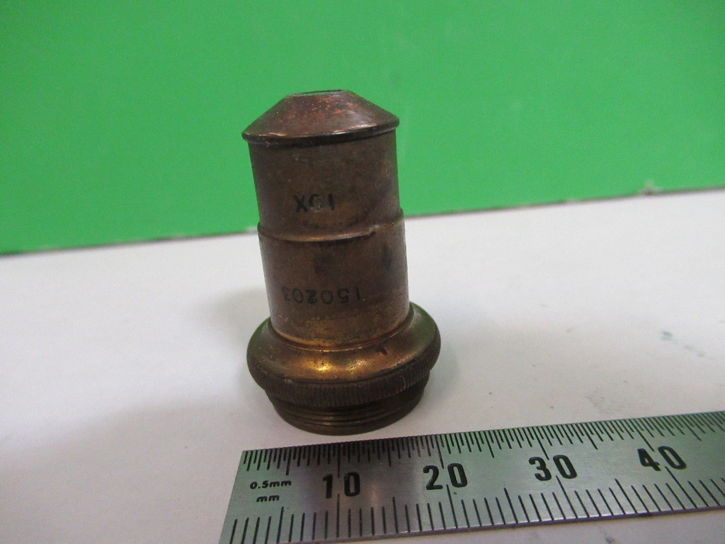 ANTIQUE BRASS SPENCER OBJECTIVE 16mm 10X MICROSCOPE PART AS PICTURED X3-B-96