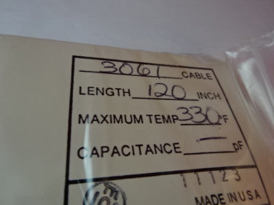 CABLE for MEGGITT ENDEVCO 3061 4ft ACCELEROMETER VIBRATION SENSOR AS IS 83-A-18