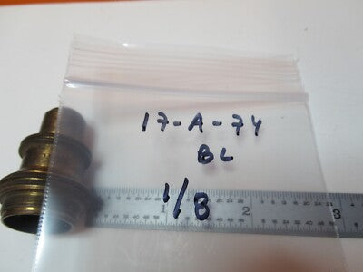 ANTIQUE BAUSCH LOMB BRASS OBJECTIVE 1/8 MICROSCOPE PART AS PICTURED &17-A-74