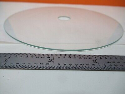 LARGE OPTICAL GLASS DISC HOLED MIL SPEC RARE OPTICS AS PICTURED &FT-5-59