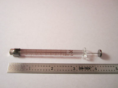 HAMILTON GLASS SYRINGE 0.025ml GAS CHROMATOGRAPHY BIN#1C