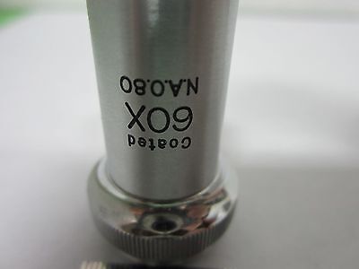 UNITRON 60X OBJECTIVE MICROSCOPE OPTICS BIN#N3-17