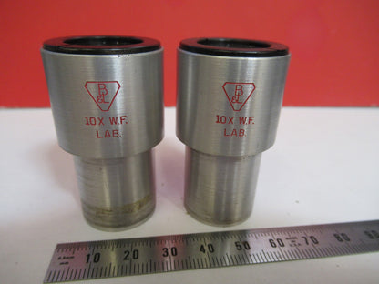 PAIR BAUSCH LOMB 10X WF LAB EYEPIECE OCULAR MICROSCOPE PART As Pictured V7-A-27