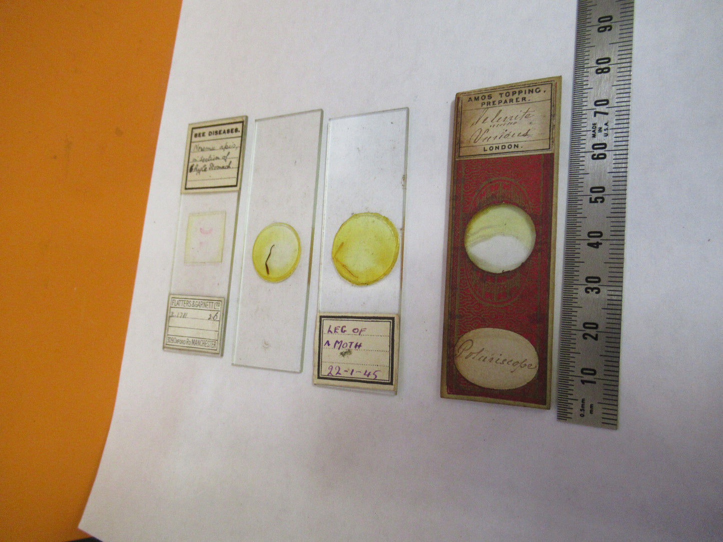 ANTIQUE LOT SLIDES SPECIMEN LONDON UK MICROSCOPE PART AS PICTURED Y2-A-55