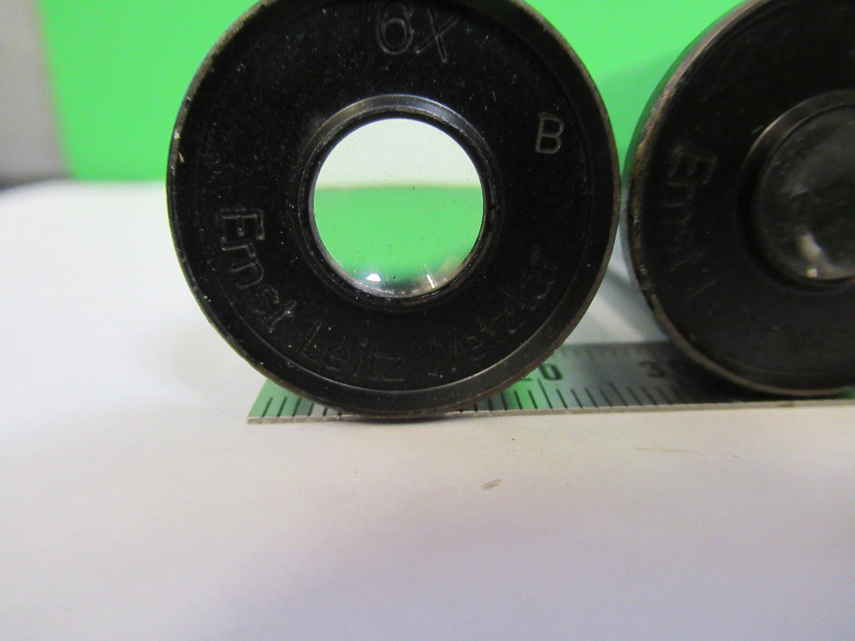 LEITZ ERNST LOT PAIR LENS 6X EYEPIECE MICROSCOPE PART AS PICTURED X7-A-99