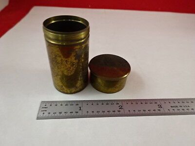 EMPTY ANTIQUE MICROSCOPE OBJECTIVE CONTAINER E LEITZ BRASS AS IS B#J7-C-06