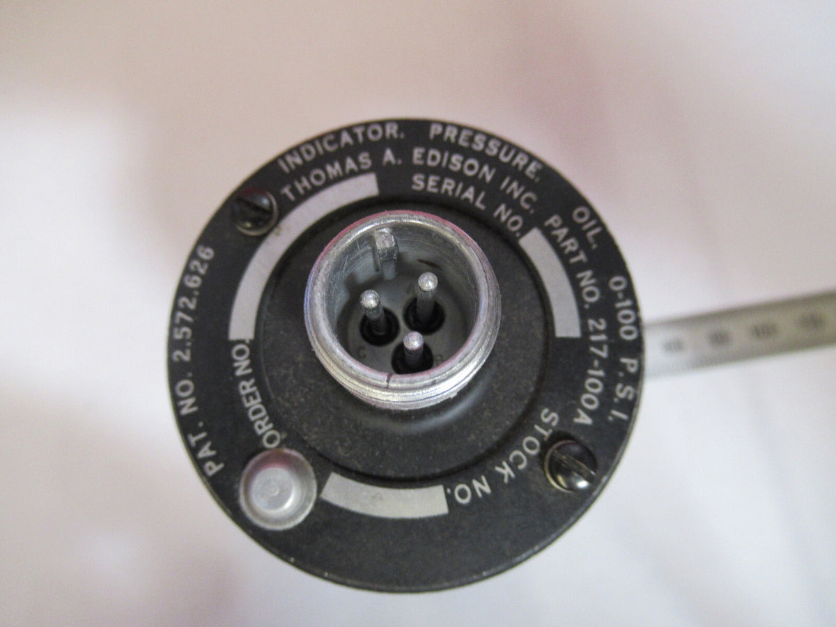 Indicator Pressure Oil 217-100A Edison Aircraft Instrument