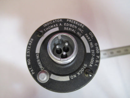 Indicator Pressure Oil 217-100A Edison Aircraft Instrument