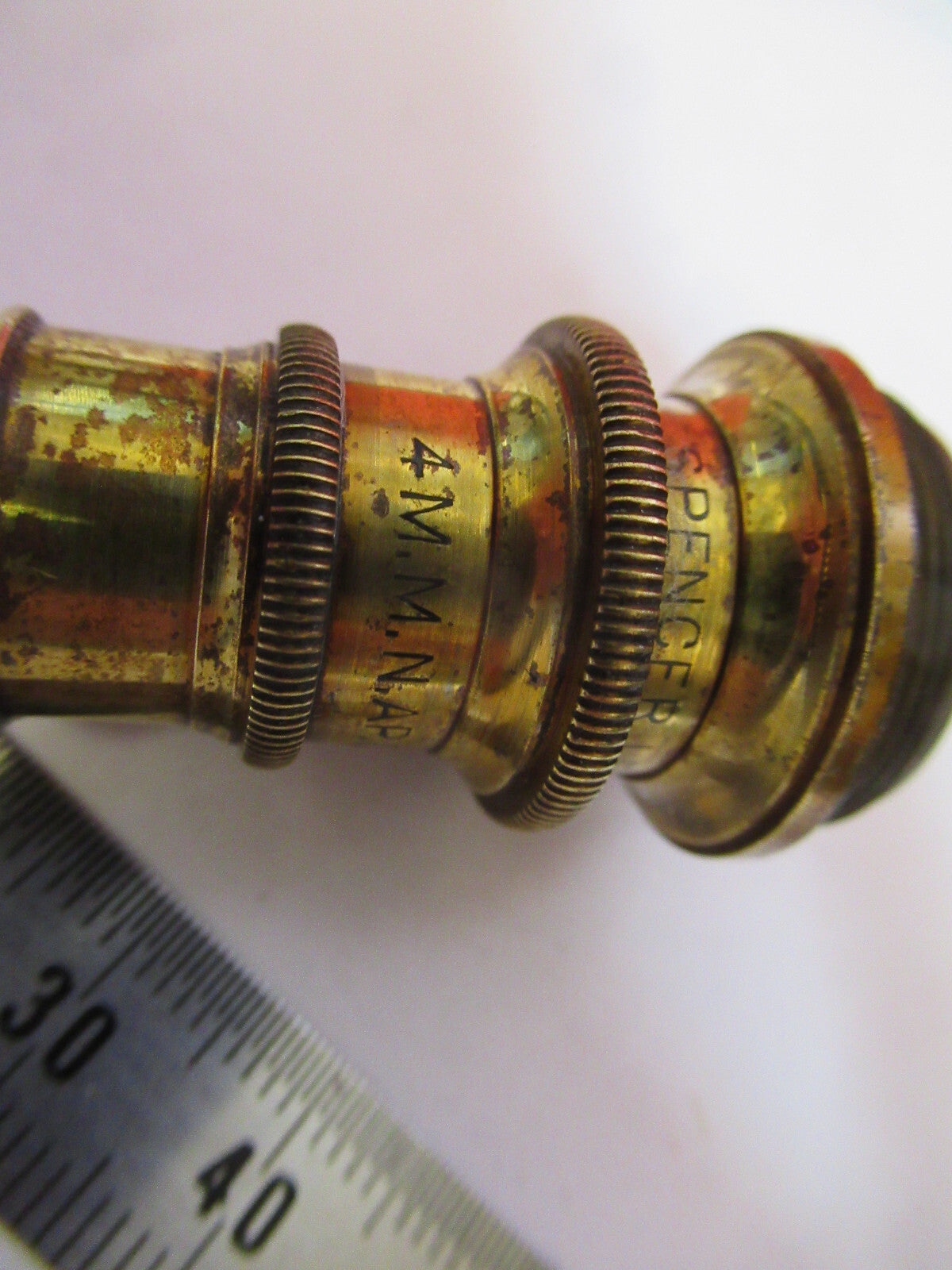 Brass Objective Antique Spencer Lens Co. American Optical Co. Microscope