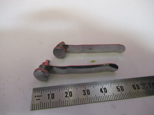 Nikon Japan Pair Stage Clips Specimen Microscope Part