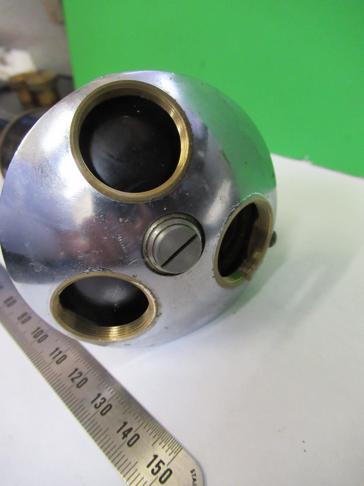 ANTIQUE BRASS SPENCER AO TUBUS + NOSEPIECE MICROSCOPE PART AS PICTURED V1-A-16