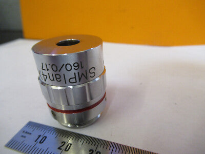 MEIJI JAPAN 4X /160 OBJECTIVE LENS OPTICS MICROSCOPE PART AS PICTURED 4B-FT-34