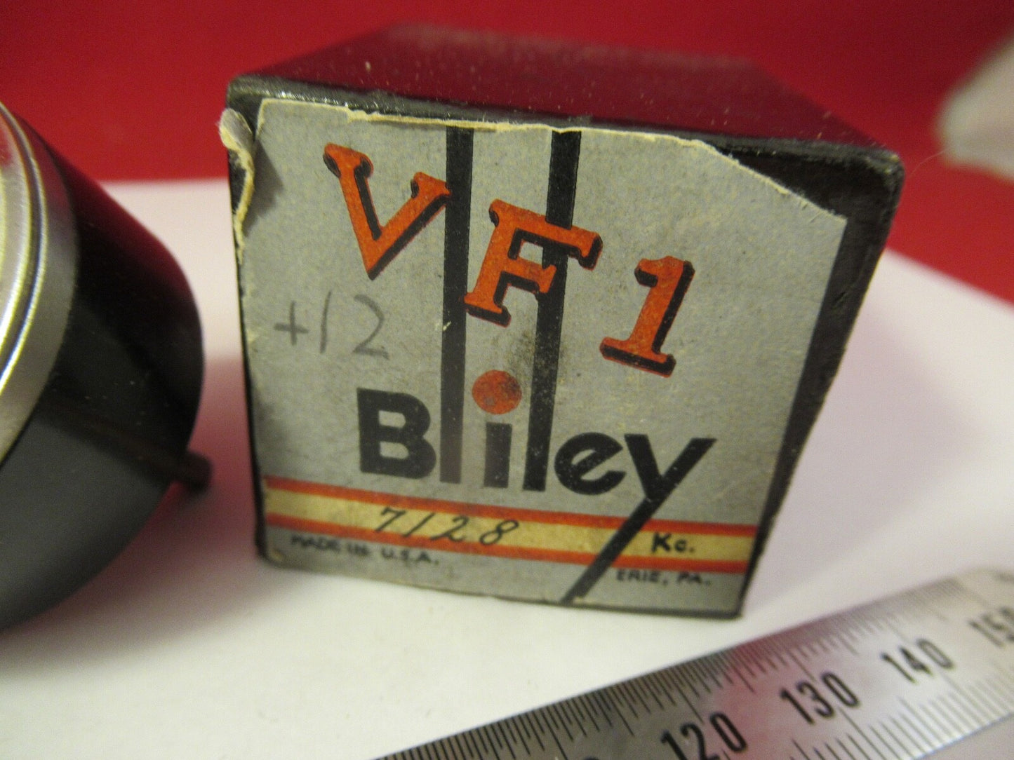 VINTAGE 1940's QUARTZ CRYSTAL BLILEY VF1 VARIABLE FREQUENCY 7128 KC +BOX &9-A-49