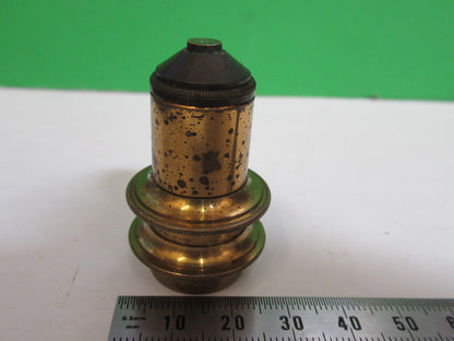 ANTIQUE BRASS H CROUCH LONDON LENS OBJECTIVE MICROSCOPE PART AS PICTURED T6-A-32