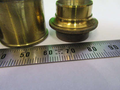 Antique Brass Henry Crouch UK Lot Lens Mounted Microscope Part AS Pic