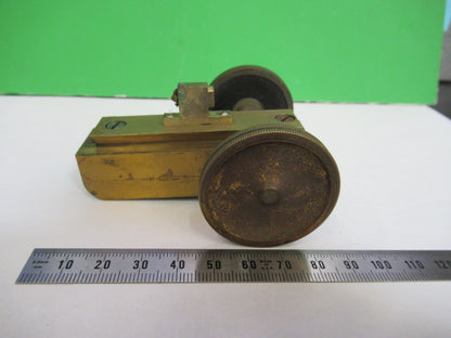 ANTIQUE BRASS STAGE KNOBS BAUSCH LOMB MICROSCOPE PART AS PICTURED X3-B-08