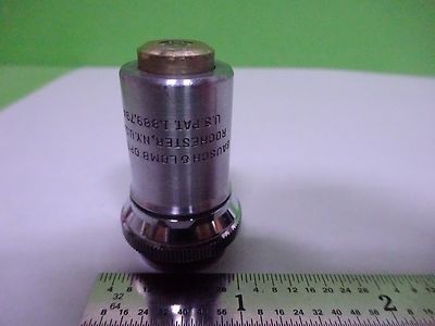 MICROSCOPE PART OBJECTIVE BAUSCH LOMB 43X OPTICS AS IS #Y3-10