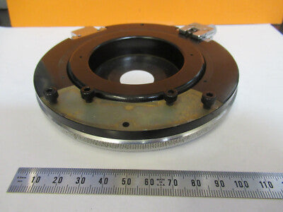 ANTIQUE LEITZ WETZLAR ROTABLE POLARIZATION MICROSCOPE STAGE AS PICTURED #P4-B-14