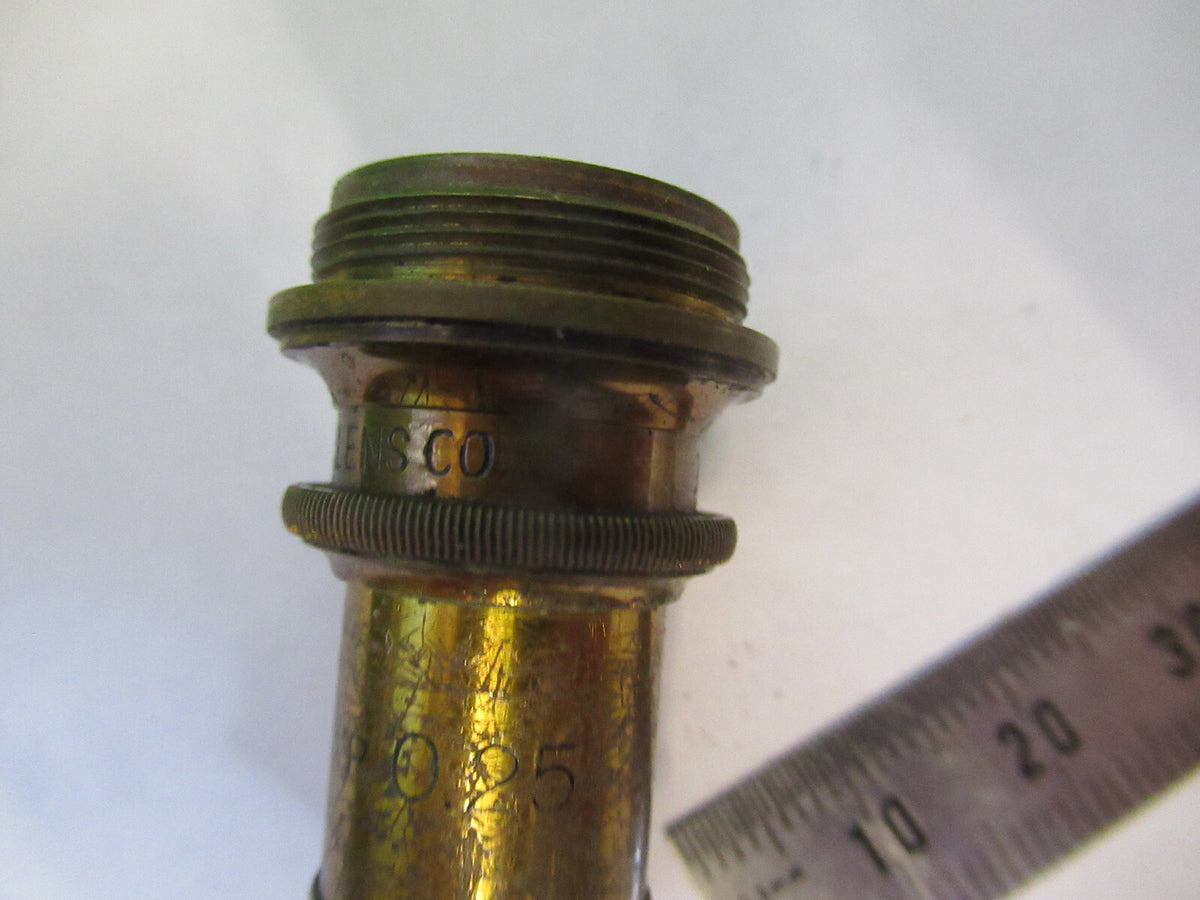 ANTIQUE BRASS SPENCER 10X OBJECTIVE MICROSCOPE PART AS PICTURED &S2-C-45