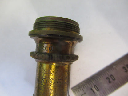 ANTIQUE BRASS SPENCER 10X OBJECTIVE MICROSCOPE PART AS PICTURED &S2-C-45