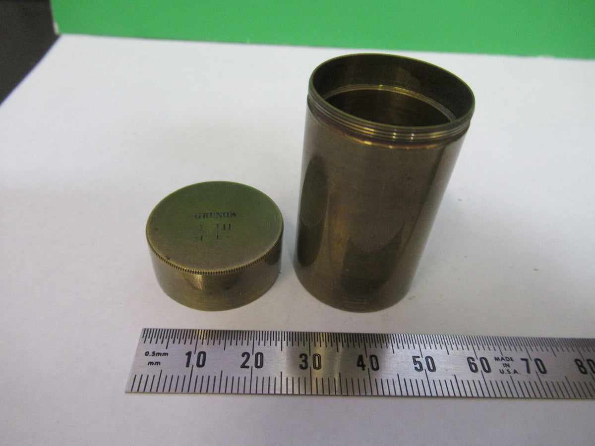 Antique Brass Grunow Rare Empty Objective Canister