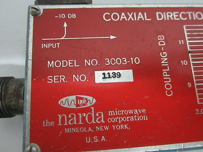 NARDA DIRECTIONAL COUPLER EMI TESTING RF MICROWAVE FREQUENCY GHz AS IS BIN#G2-25