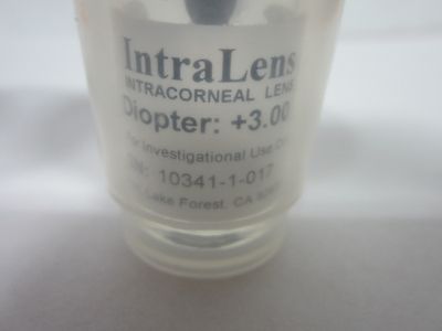 Optical Lot 2 Ea Intralens Intracorneal Lens for Research Only Optics