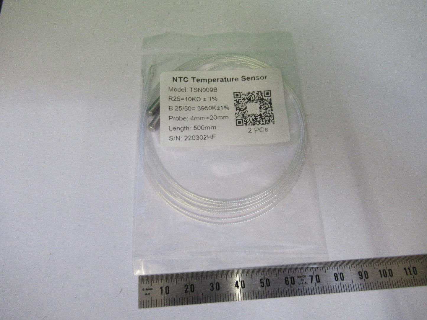 Pair Ntc Thermistor Temperature Sensor 10000 Ohms 4X20mm