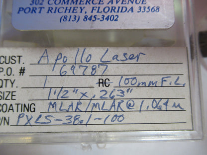 OPTICAL LENS LASER OPTICS AS PICTURED T7-A-75