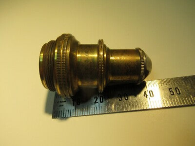 ANTIQUE BRASS OBJECTIVE BAUSCH LOMB 1/12 OPTICS MICROSCOPE as pictured &14-C-02