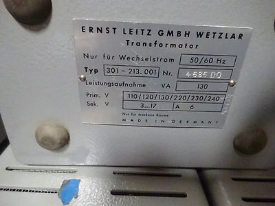 Ernst Leitz Lamp Power Supply Illuminator Model