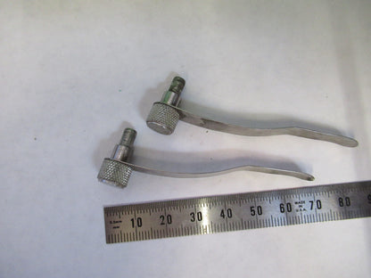 AO SPENCER PAIR CLIPS STAGE MICROSCOPE PART OPTICS AS PICTURED S1-B-15