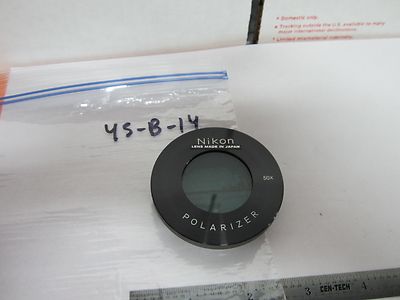 MICROSCOPE PART NIKON POLARIZER LENS 50X OPTICS BIN#45-B-14