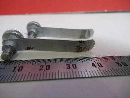 WILD HEERBRUGG SWISS M11 PAIR CLIPS  MICROSCOPE PART AS PICTURED V7-A-75