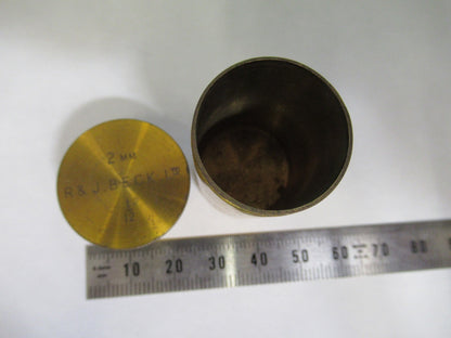 ANTIQUE BRASS EMPTY BECK UK OBJECTIVE CANISTER MICROSCOPE PART Y3-B-23