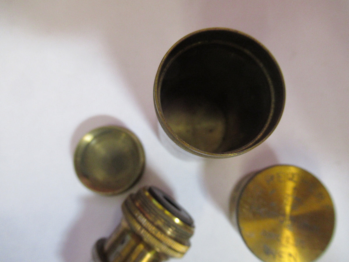 Antique Brass Reichert Austria 1/12 Objective Microscope