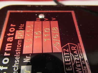 MICROSCOPE PART LEITZ GERMANY POWER SUPPLY TRANSFORMER OPTICS AS PICTURED 8-B-04
