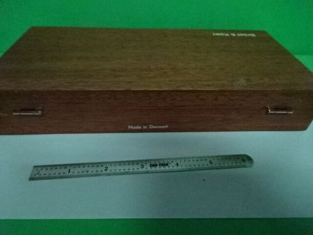 EMPTY WOODEN BOX BRUEL KJAER DENMARK MAHOGANY CASE ACCELEROMETER AS IS  #4T-B-29