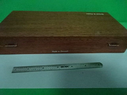EMPTY WOODEN BOX BRUEL KJAER DENMARK MAHOGANY CASE ACCELEROMETER AS IS  #4T-B-29