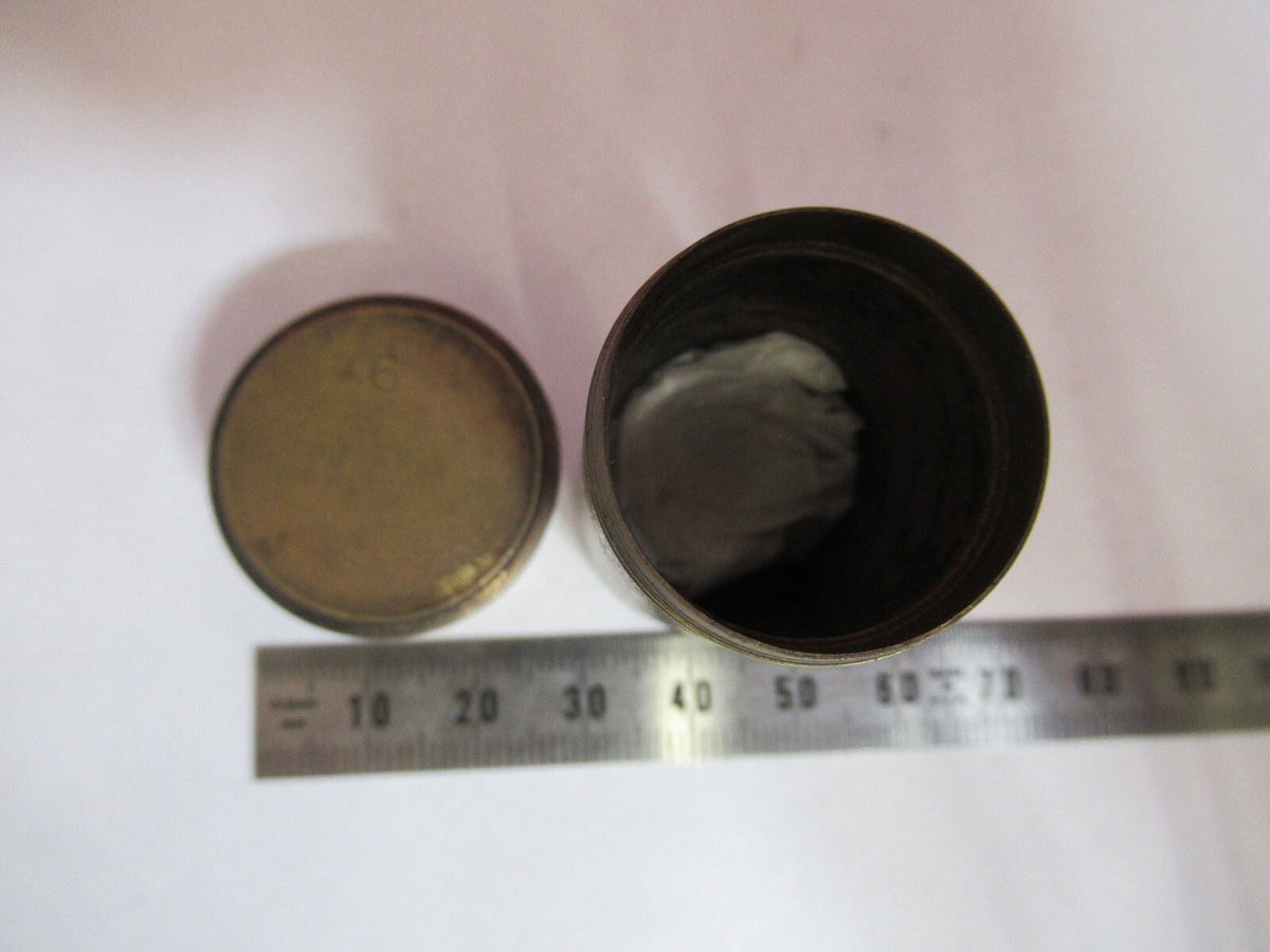 ANTIQUE BRASS EMPTY OBJECTIVE CAN LEITZ MICROSCOPE PART AS PICTURED F8-A-51
